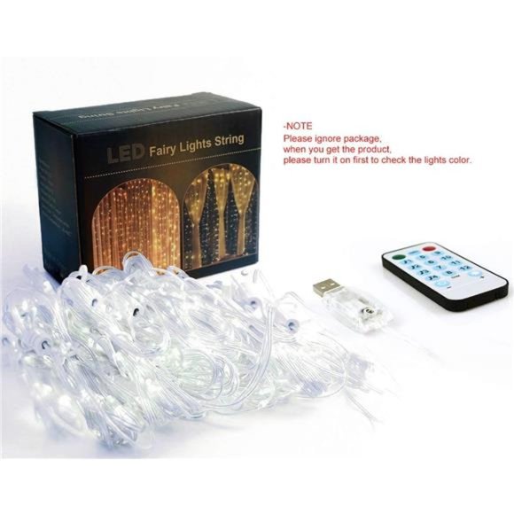 String Lights Curtain USB Powered Fairy Lights for Bedroom Wall Party 8 Modes - Picture 5 of 7